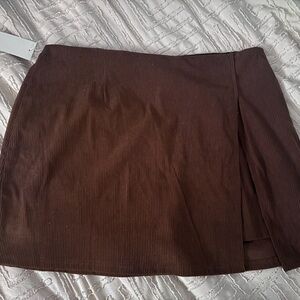 Classic Ribbed Brown Women's Skirt